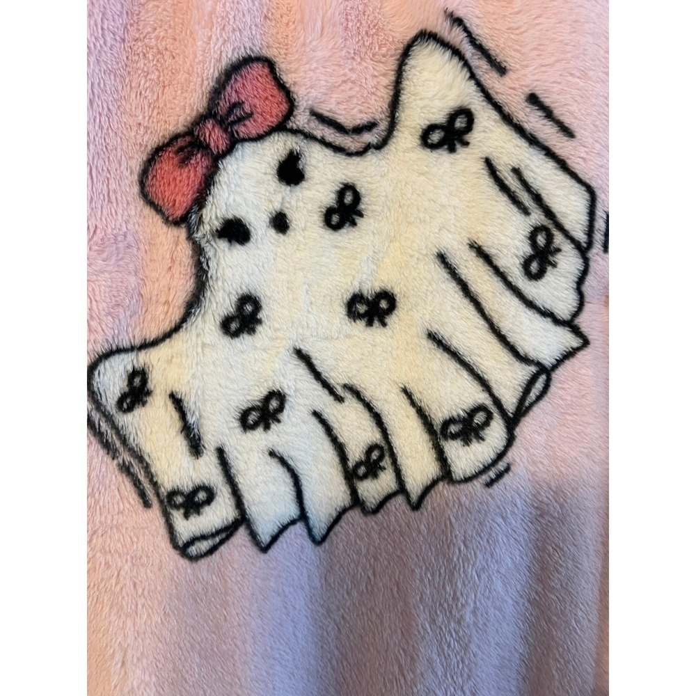 Halloween Spooky Sweet Ghost Bow Pink Plush Blanket 60x70 Home Soft Girl Kawaii